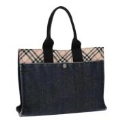 Burberry Vintage Pre-owned Nylon totevskor Blue, Dam