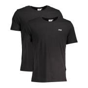 Fila Svart Bomull Herr T-shirt Paket Black, Herr