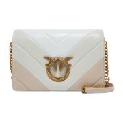 Pinko Vadderad Love Bag Click Axelväska Beige, Dam