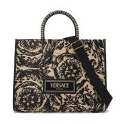 Versace Barocco Toteväska i Raffia Multicolor, Dam