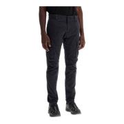 C.p. Company Slim Fit Stretch Satin Cargo Byxor Black, Herr