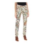 Etro Paisley Slim Fit Denim Jeans Multicolor, Dam