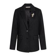 RUE de Femme Stilig Svart Blazer för Arbete Black, Dam