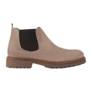 Exton Beige Chelsea Boots i Mocka Beige, Herr