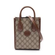 Gucci Vintage Pre-owned Belagd canvas gucci-vskor Beige, Dam