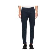 Dondup Slim Fit Blå Byxor med Metalllogo Blue, Herr