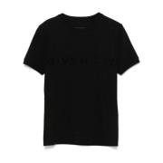 Givenchy Svart Flocked Logo Crew Neck T-shirt Black, Dam