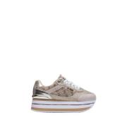 Guess Beige Sneakers Trendy Casual Style Beige, Dam