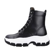 Guess Lace-up Boots Black, Dam