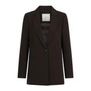 Neo Noir Klassisk Suit Blazer med Axelvaddar Brown, Dam