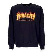 Thrasher Svart Flame Crewneck Sweatshirt Black, Herr