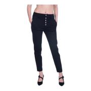 Dondup Svarta Slim Chino Cropped Byxor Black, Dam