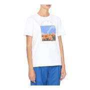 PS By Paul Smith Sunshine & Showers Grafiskt Tryck T-shirt White, Dam