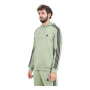 Adidas Essentials Fleece 3-Stripes Hoodie Green, Herr