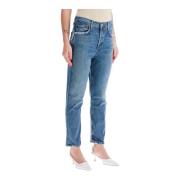 Agolde Frayed Edge Cropped Jeans Blue, Dam