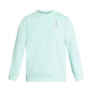 Casablanca Blå Bomull Logo Patch Sweatshirt Blue, Herr