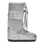 Moon Boot Icon Glance Silver Satin Stövlar Gray, Dam