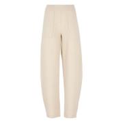 UMA Wang Beige Kashmir Elastisk Midja Byxor Beige, Dam