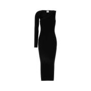 Courrèges Elegant Svart Viskos Blandningsklänning Black, Dam