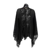 Ermanno Scervino Spetsad Mjuk Cape Black, Dam