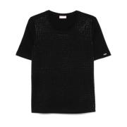 Liu Jo Svart Rhinestone Smyckad Crew Neck T-shirt Black, Dam