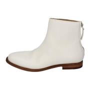 Moma Vintage Läder Ankelboots för Kvinnor White, Dam