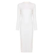 Mugler Elegant Ecru Robe Klänning White, Dam