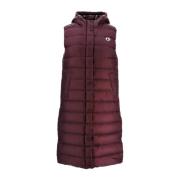 Jott Röd Puffer Vest med huva Purple, Dam