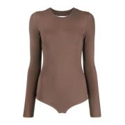 Maison Margiela Tobacco Långärmad Bodysuit Brown, Dam