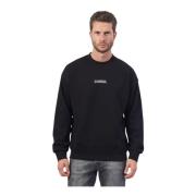 Disclaimer Svart Crewneck Långärmad Logosweatshirt Black, Herr