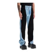 Mugler Tvåfärgad denim panel jeans Multicolor, Herr