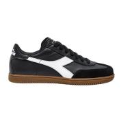 Diadora Premium Läder Tränare Sko Black, Herr