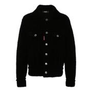 Dsquared2 Svart Shearling Skjortjacka Black, Herr