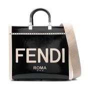 Fendi Stilren Läder Väska för Kvinnor Black, Dam