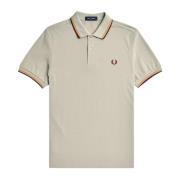 Fred Perry Klassisk Pikétröja med Dubbel Rand Beige, Herr