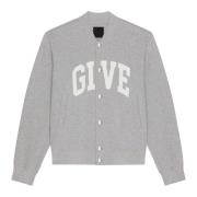 Givenchy Grå Varsity Fleece Jacka Gray, Herr