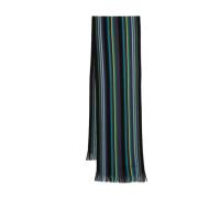 Paul Smith Svart Stickad Merinoull Halsduk Multicolor, Herr