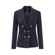 Pinko Blå Blazer med Metallknappar Blue, Dam