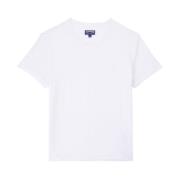 Vilebrequin Solid T-shirt i linnejersey Unisex White, Herr