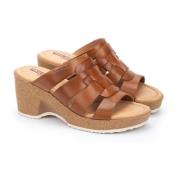 Pikolinos Komfort Kil Sandal med Vadderad Innersula Brown, Dam