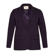 Kaffe Curve Lila Dawn Blazer Jacka med Fickor Purple, Dam