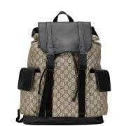 Gucci Vintage Pre-owned Canvas ryggsckar Beige, Dam