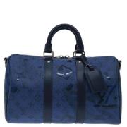 Louis Vuitton Vintage Pre-owned Canvas handvskor Blue, Dam