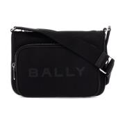 Bally Nylon Axelväska med Justerbar Rem Black, Herr