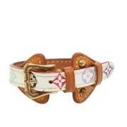 Louis Vuitton Vintage Pre-owned Laeder armband White, Dam