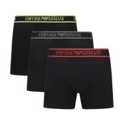 Emporio Armani Svart Boxer Briefs Set - Stretch Bomull Black, Herr