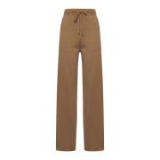 Max Mara Kamel Stickad Sweatbyxor Brown, Dam