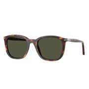 Persol Havana Ram Grön Lins Solglasögon Brown, Unisex