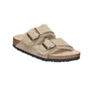 Birkenstock Beige Platta Skor Beige, Dam