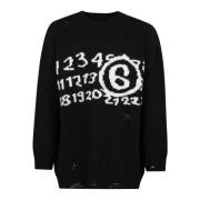 MM6 Maison Margiela Casual Crewneck Sweater Black, Herr